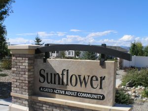 Sunflower Active Adult community landmark entry sign